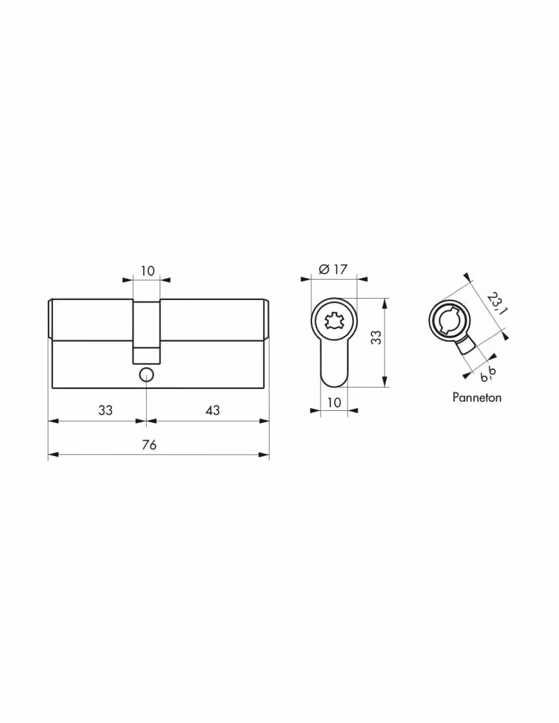 Cilindro europeo Cobra 2+ THIRARD color argento, anti-effrazione e anti-perforazione, 33 x 43 mm – 2