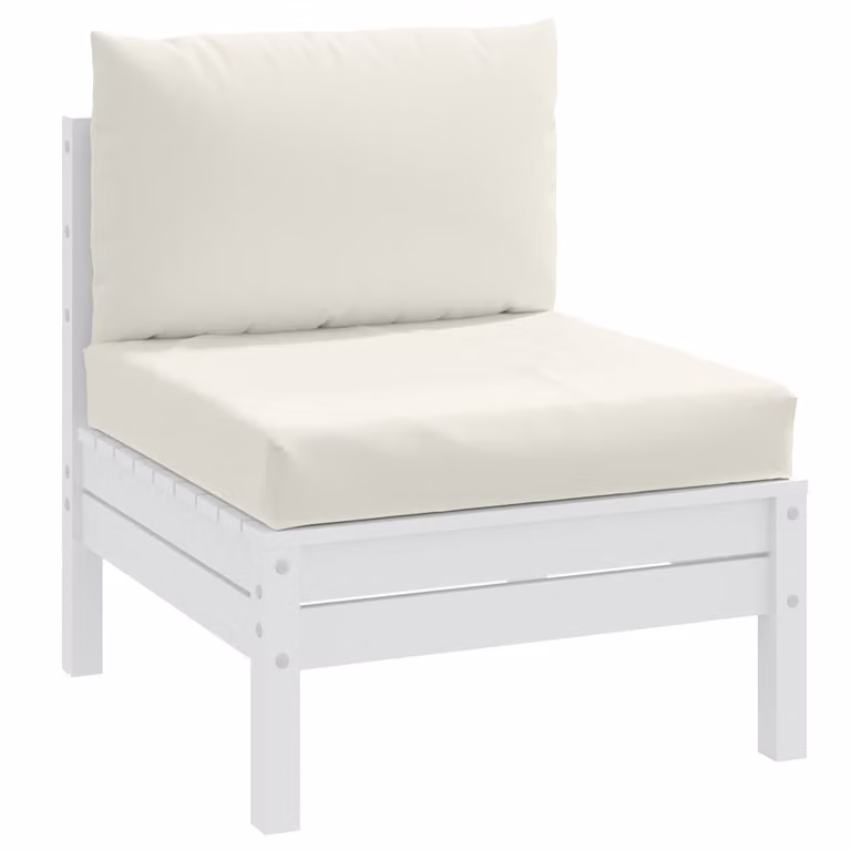 Set di 2 cuscini per pallet vidaXL in tessuto resistente ai raggi UV, colore beige e bianco, forma quadrata