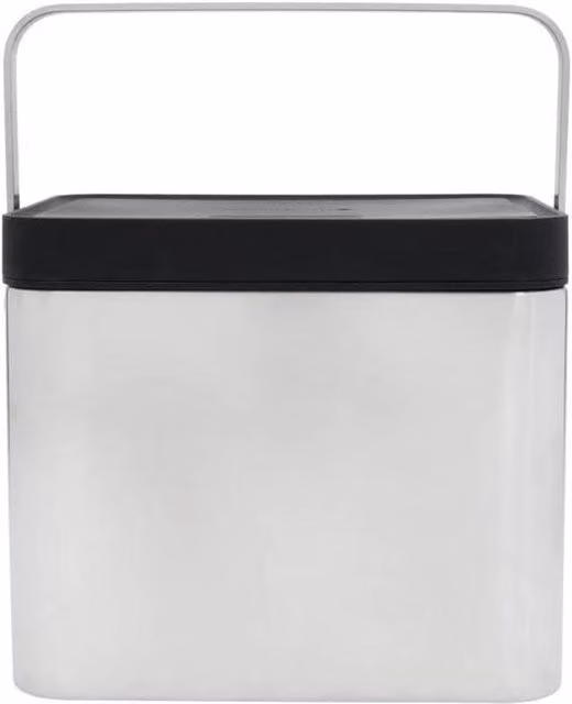 Bacino per compost antimicrobico MasterClass in acciaio inossidabile con cerniera e secchio interno rimovibile, Argento, 26 l