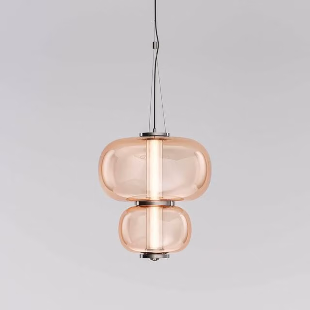 Lampada a sospensione Italamp Nube in vetro e cristallo con luce LED bianco caldo