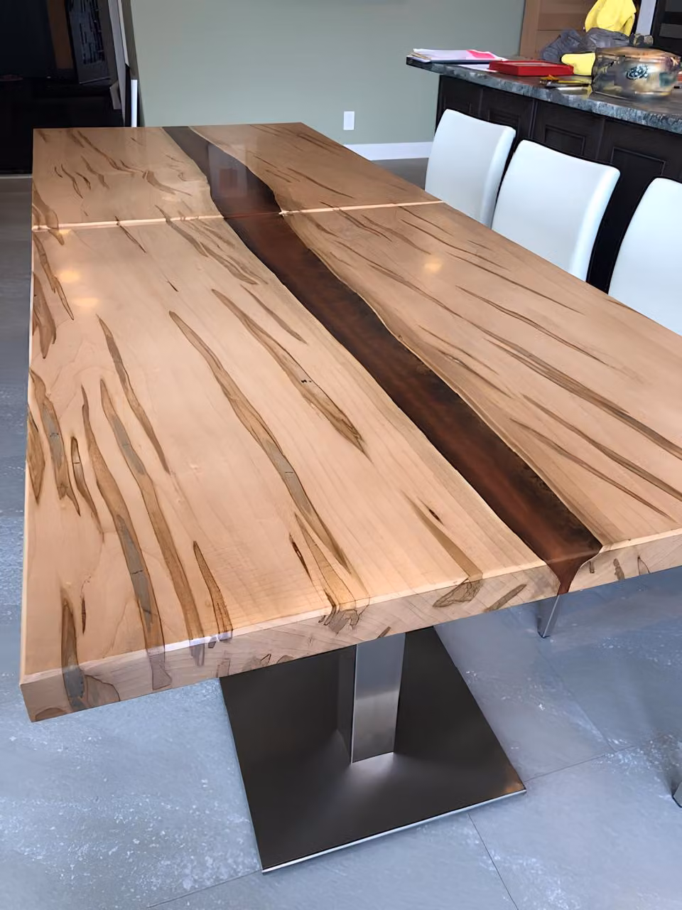 Tisch epoxid harz esstisch echtes holz massive möbel wasserfall epoxy konferenz