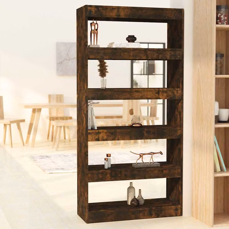 Libreria/Divisorio vidaXL in MDF Rovere Fumo, L 80 cm x P 30 cm x H 166 cm