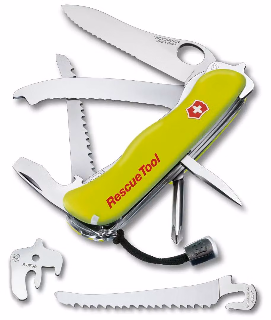 Victorinox Scyzoryk RescueTool: coltello multiuso con 14 funzioni, inclusa sega e rompighiaccio