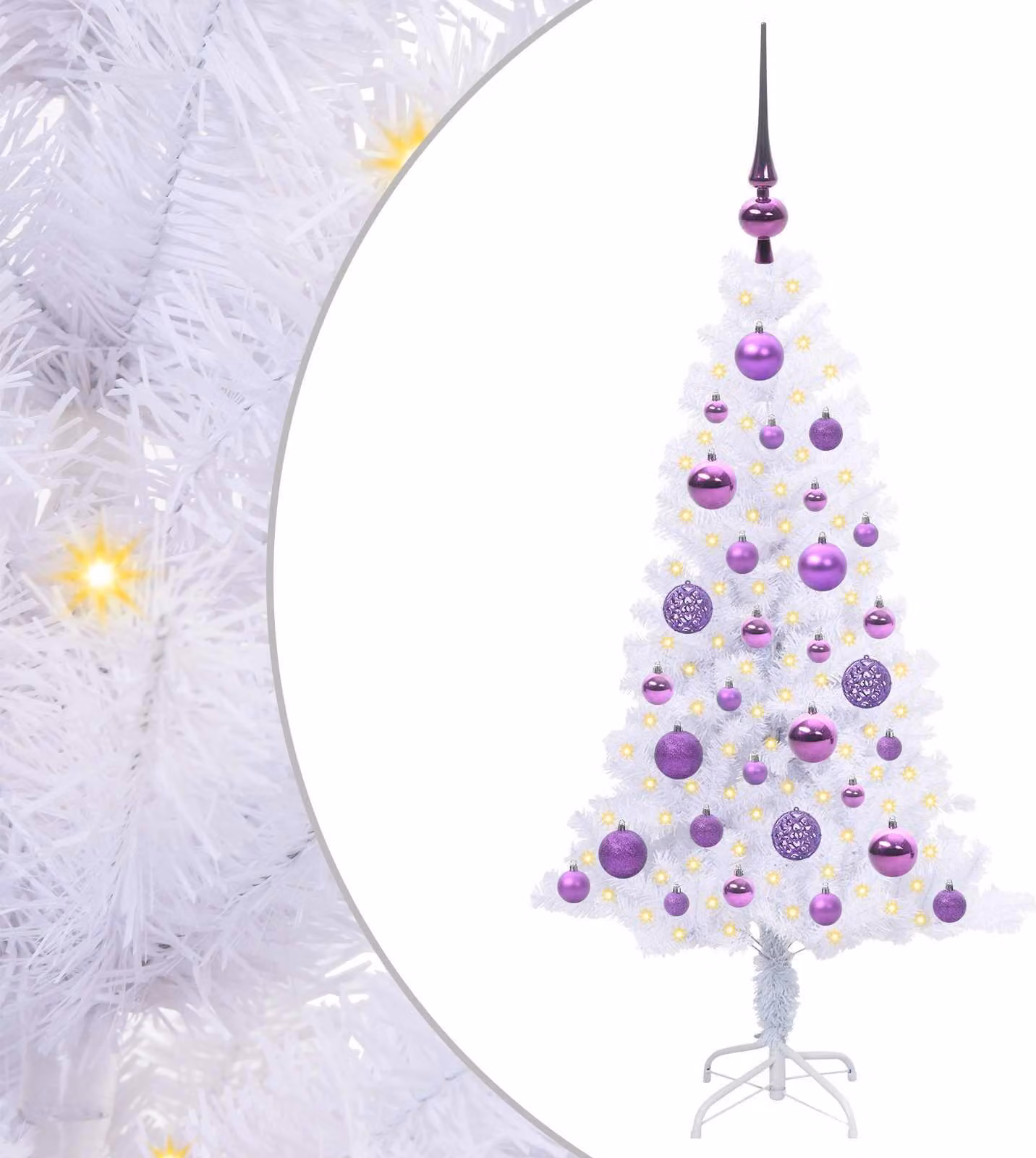 Albero di Natale artificiale Bianco 120 cm PVC e Acciaio