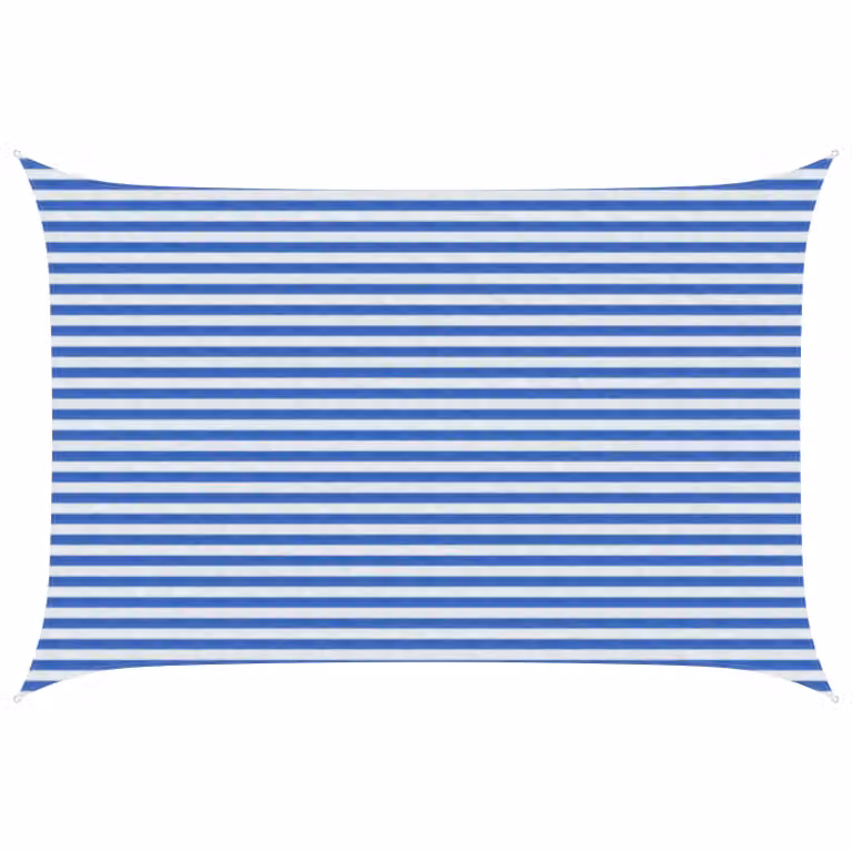 Telo Ombra Rettangolare vidaXL in HDPE Blu e Bianco L: 4,5 m, P: 3 m