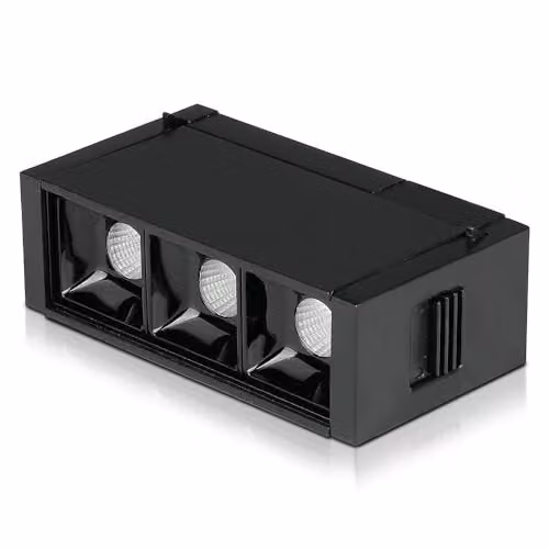 Faretto LED SMD Lineare da Binario Magnetico 3W (3x1W) 24V UGR<19 Colore Nero 4000K IP20 CRI>90