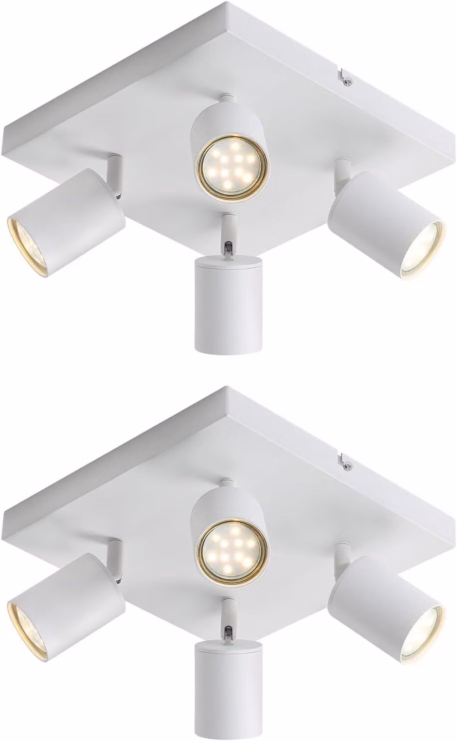 ZMH LED plafoniera bianca: GU10 plafoniera 4 fiamme 2ER 330° orientabile plafoniera industriale moderna per soggiorno camera da letto cucina corridoio