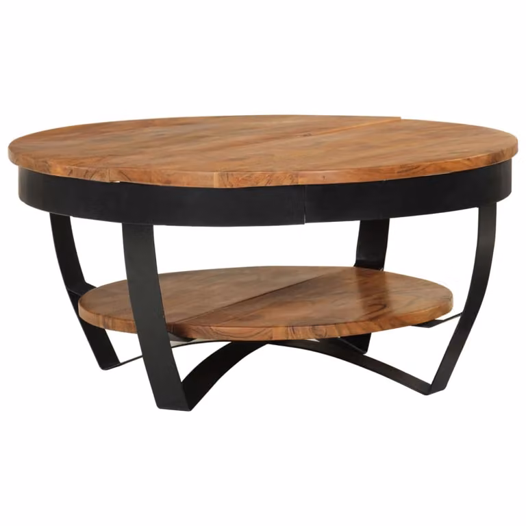 The Living Store tavolino 65x65x32 cm in legno massiccio di acacia