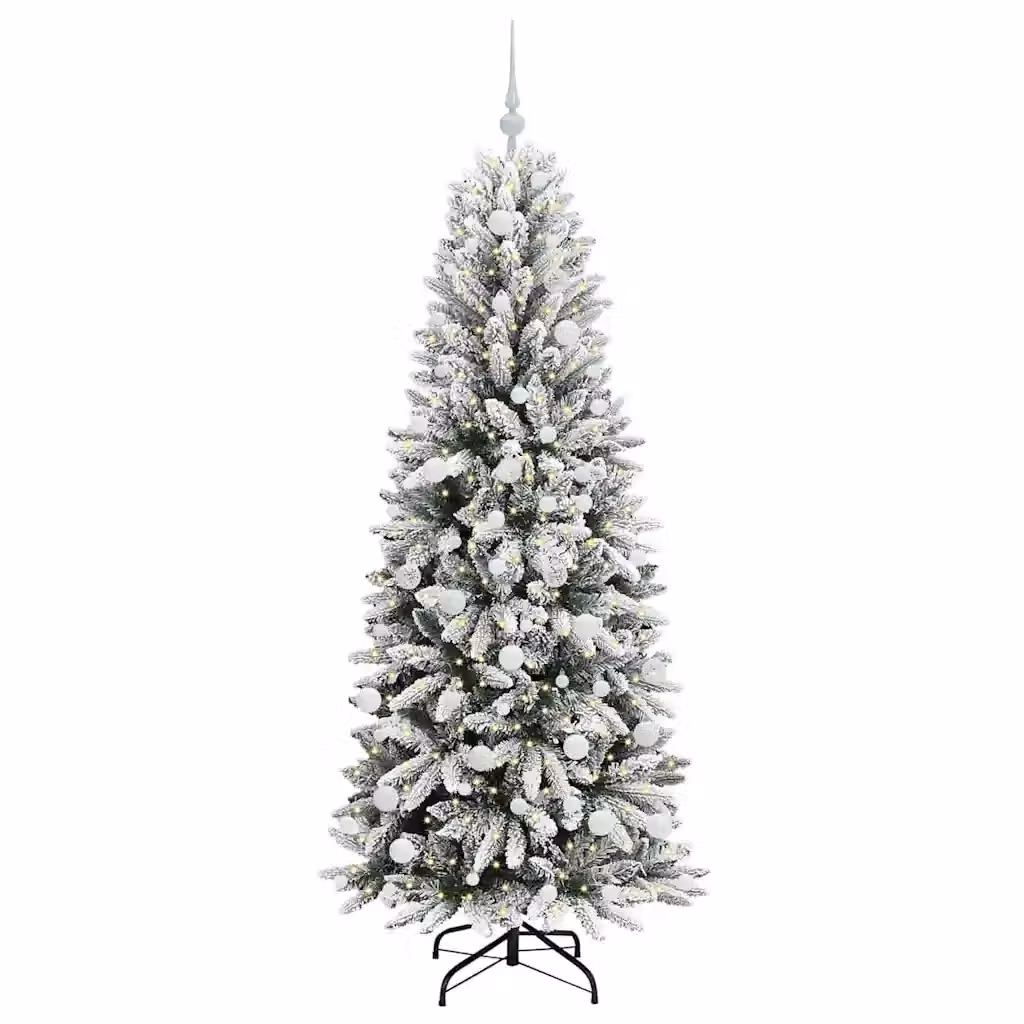 Albero di Natale artificiale bianco con 300 LED luce bianca calda vidaXL Altezza: 180 cm – 2
