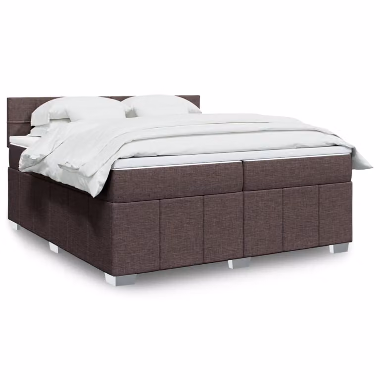 vidaXL Letto Ibrido con Materasso a Molle Insacchettate Marrone e Bianco L/P: 200 x 200 cm