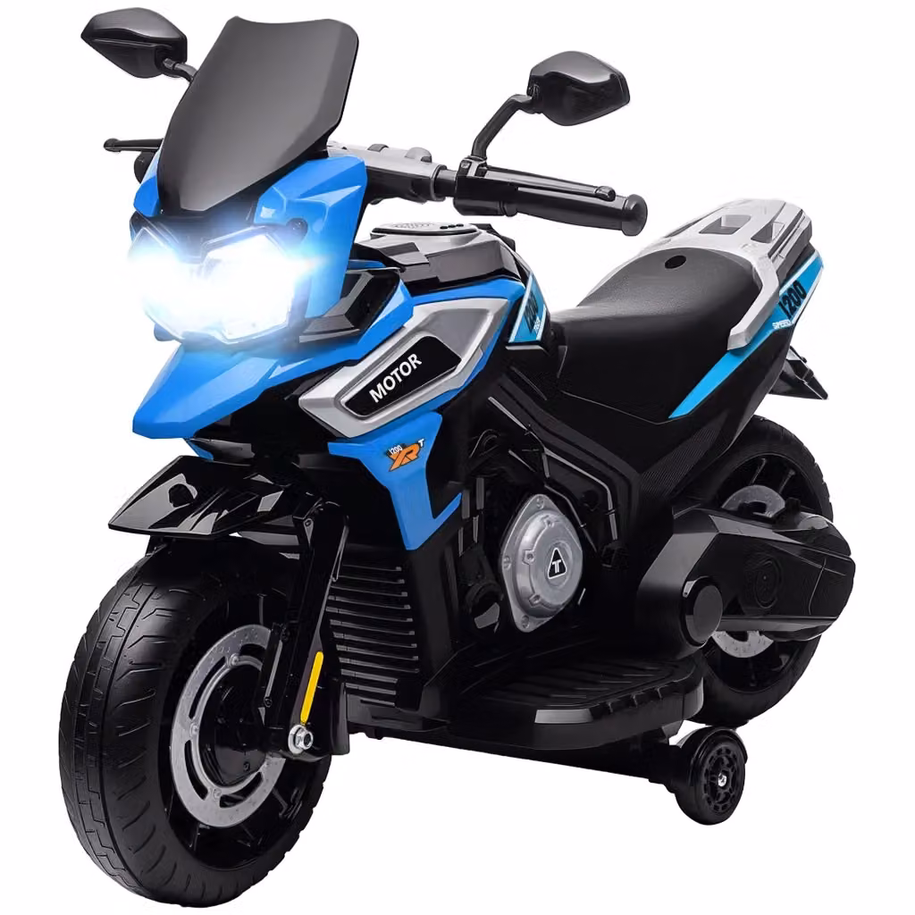 Moto Elettrica per Bambini Minimal Blu in PP e Metallo con Batteria Ricaricabile, L: 85.5 cm, P: 44.5 cm, H: 56 cm – 2