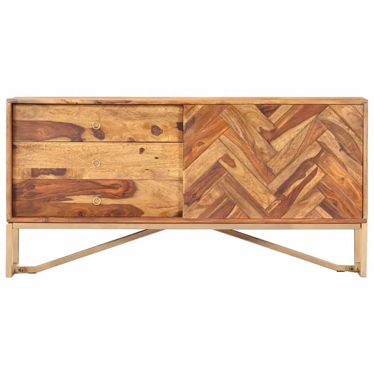 Credenza 118x30x60 cm in Legno Massello di Acacia