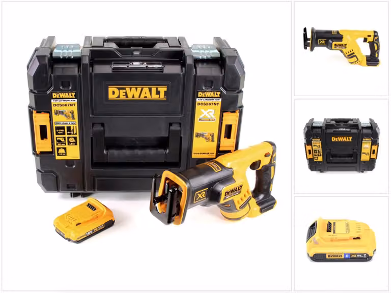 DeWalt DCS 367 D1 Sega universale a batteria 18V brushless in valigetta TSTAK + 1x Batteria 2,0 Ah - senza caricabatterie