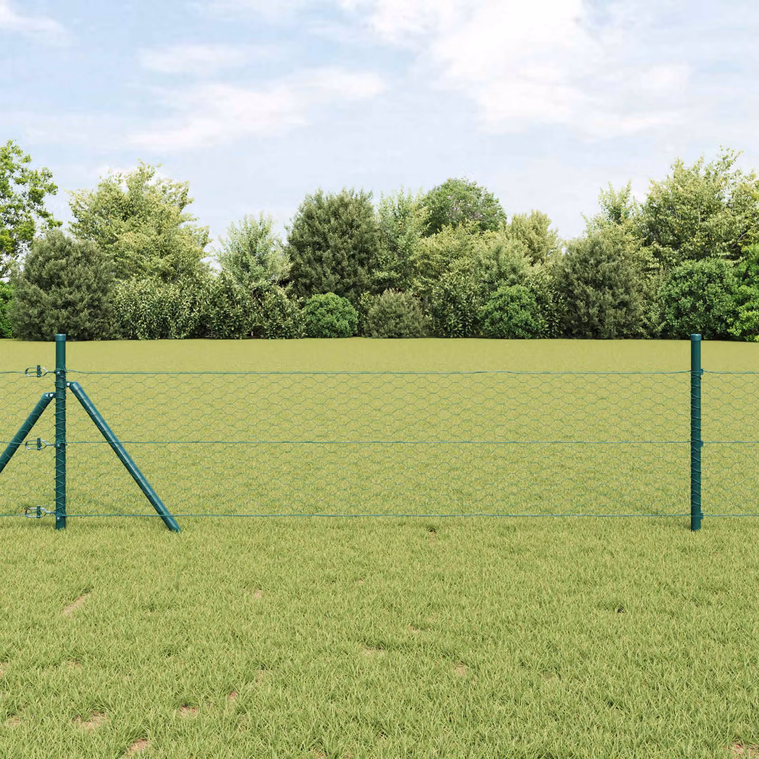 Recinzione Esagonale vidaXL in PVC Verde 0,8 x 10 m