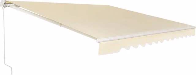 Tenda da sole retrattile 3 x 2,5m, Tenda in alluminio con manovella e poliestere impermeabile, Beige-Tende parasole