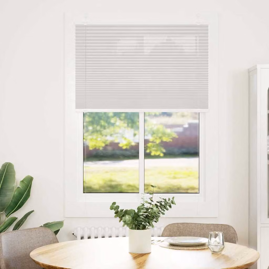 vidaXL Tenda Plissettata Grigio Chiaro 95x100 cm Larghezza Tessuto
