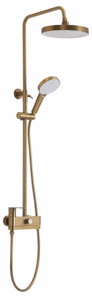 Colonna doccia con rubinetto a leva, bocca orientabile, oro opaco