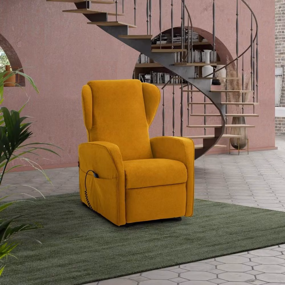 Poltrona Alzapersona Elettrica Adele GIORDANOSHOP in Microfibra Gialla con 2 Motori L/P/H: 73 x 101 x 86 cm – 2