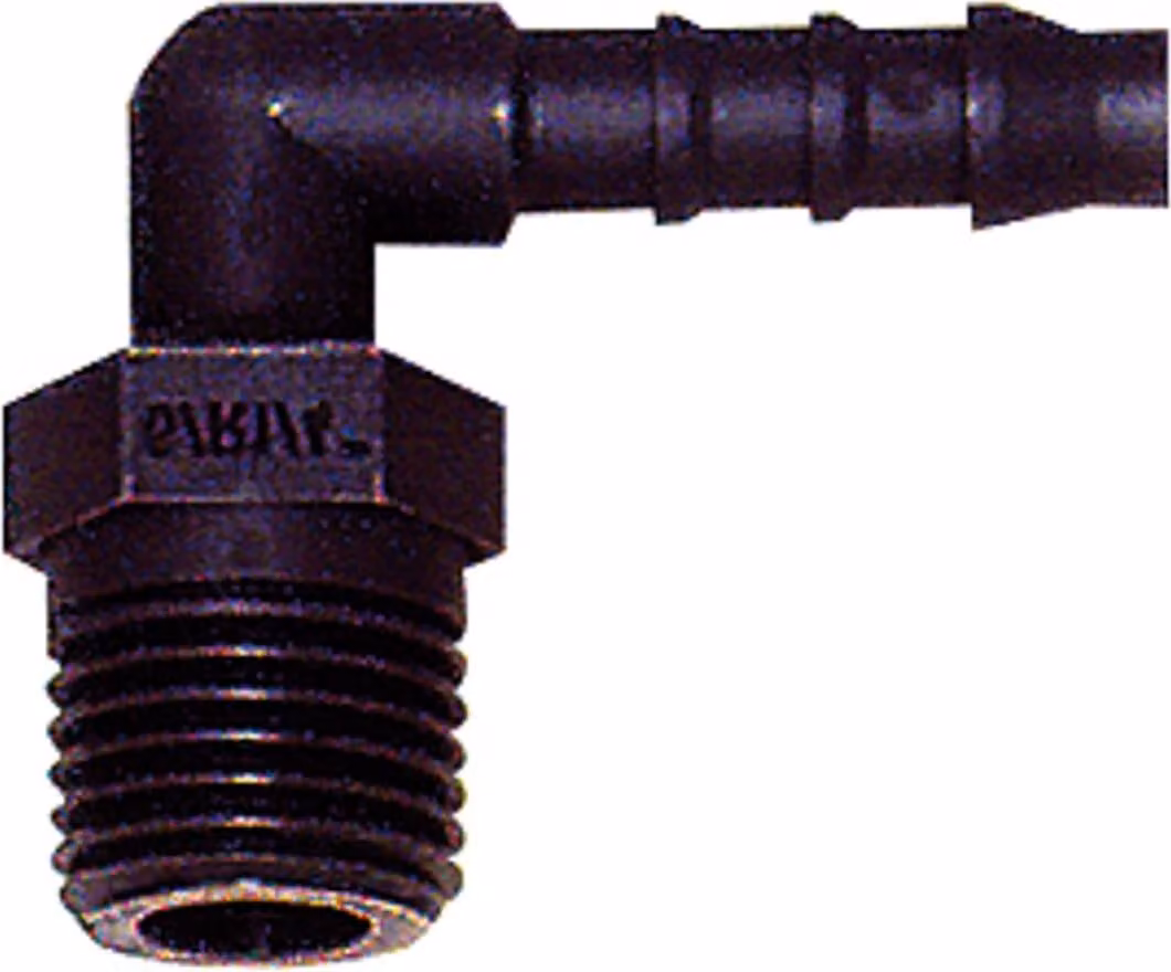 Raccordo a vite a gomito Riegler, R 1/8 a., per tubo LW 6 mm, PA 6