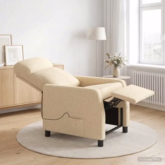 Divano Sedia-Poltrona Massaggiante Crema Tessuto 800761
