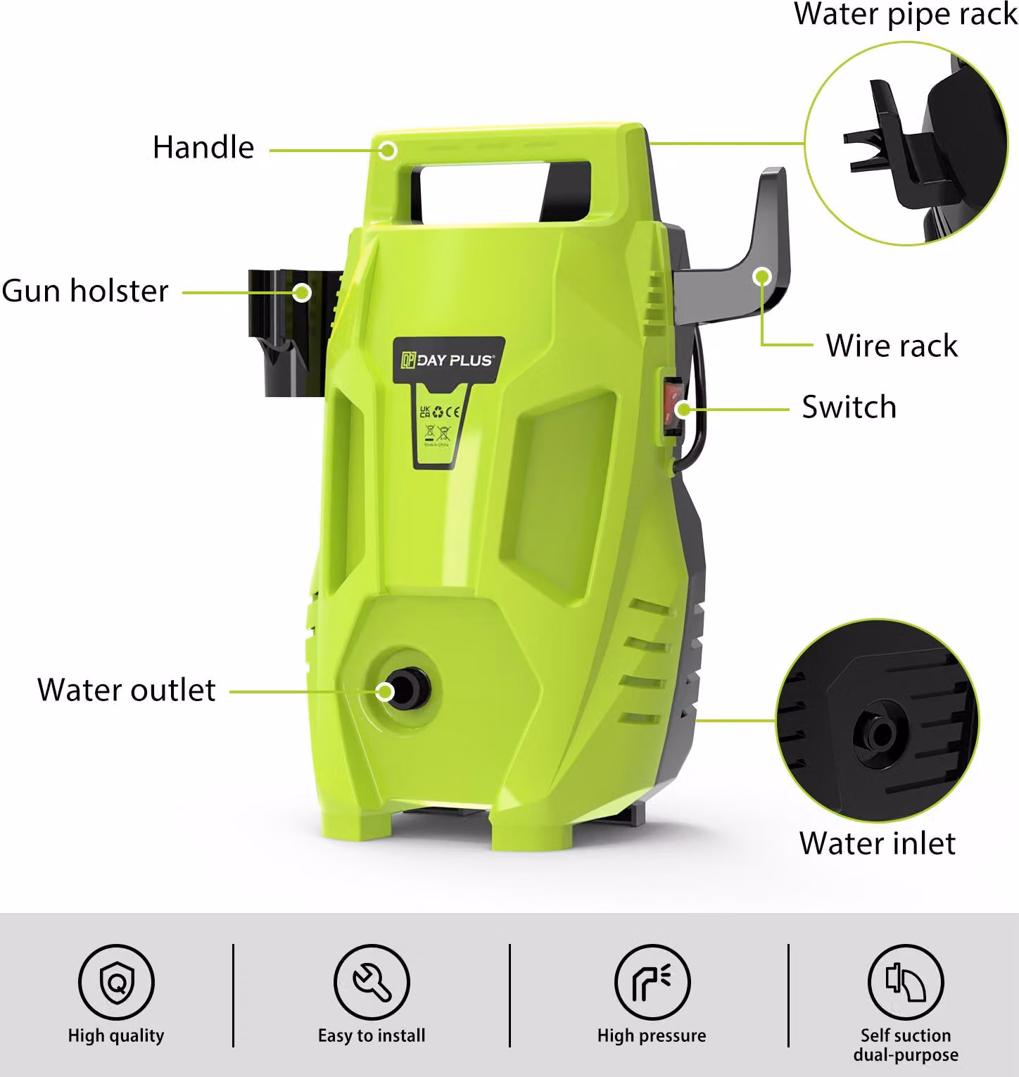 Idropulitrice elettrica - 1500 W, 70 bar - Portata: 500 litri/minuto - Ideale per uso domestico e giardinaggio