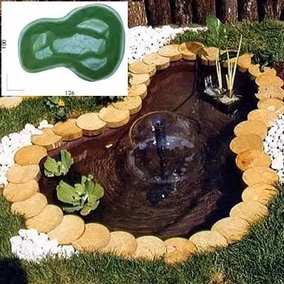 Laghetto da giardino preformato Point a forma di rene colore green capacità 220 lt – 1