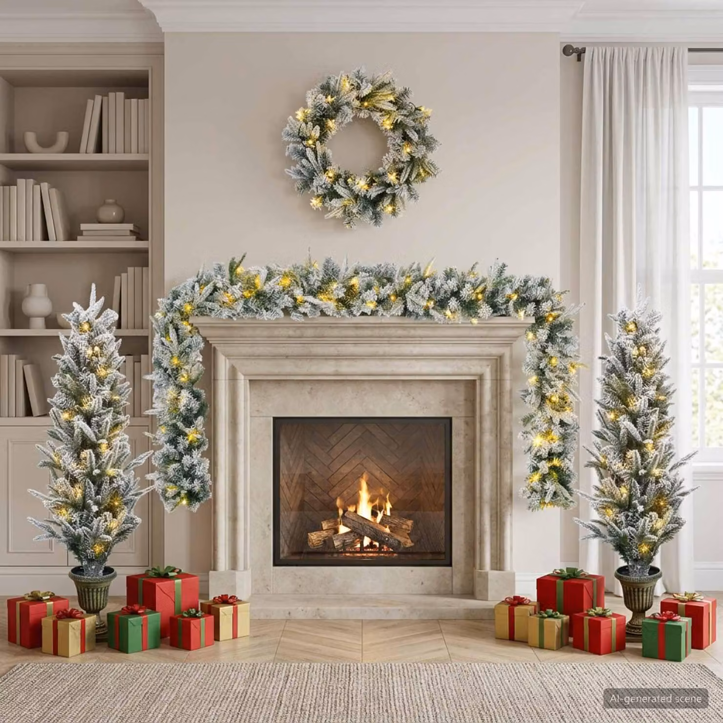 Albero di Natale mini, 120 cm, 275 luci a luce calda, realizzato in PVC e PE