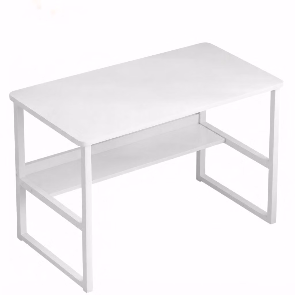 Scrivania computer loft bianca per ragazzi con ripiano 100 cm