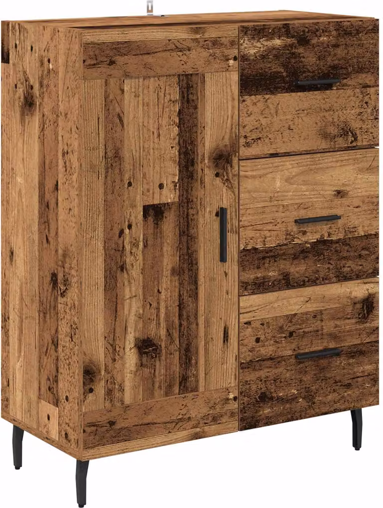 Credenza con cassetto Legno vecchio 69,5 x 34 x 90 cm