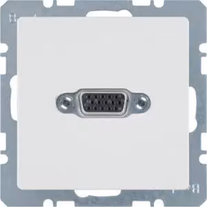 Presa VGA Berker 3315416089 con morsetti a vite a sollevamento, bianco polo, completa di Berker Q.1/Q.3