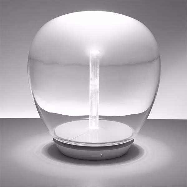 Artemide Empatia Lampada da tavolo LED ricaricabile in vetro trasparente e bianco