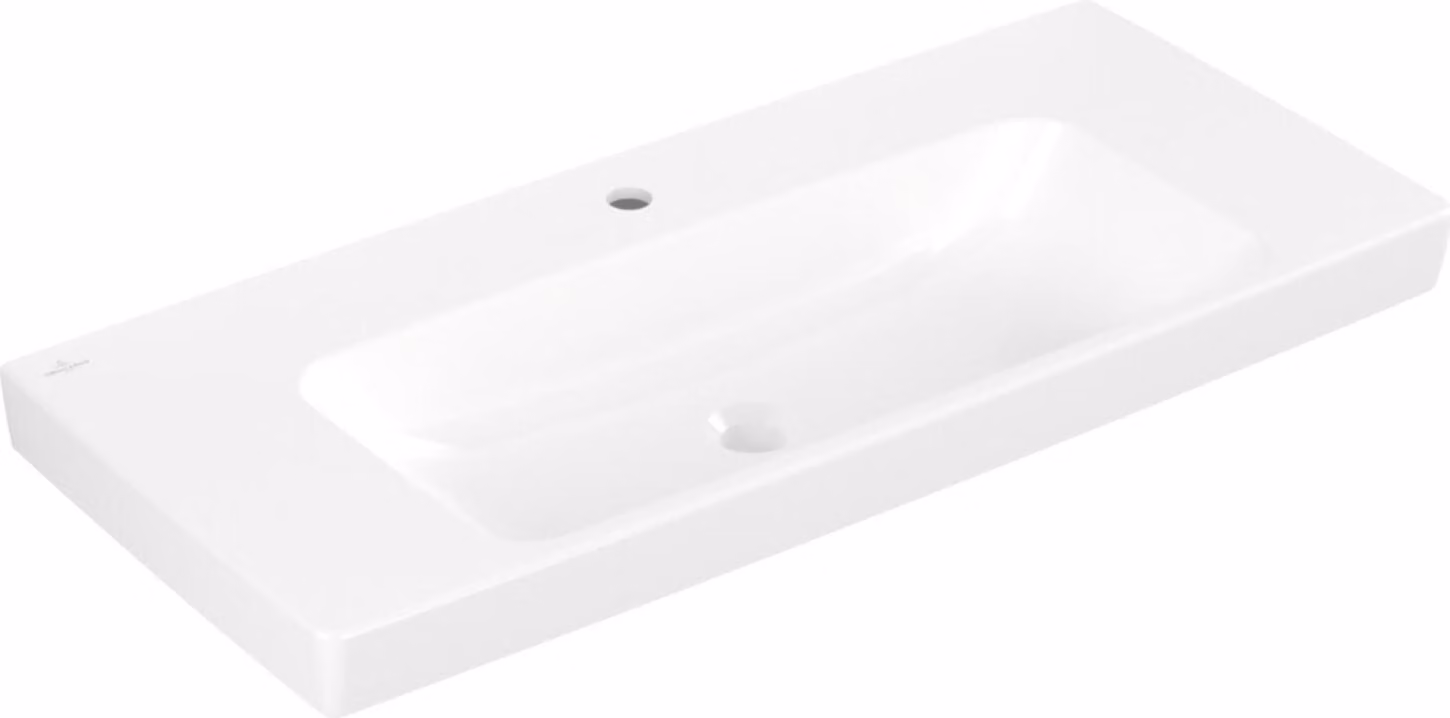 V&B Architectura lavabo 100x44,5 cm, 1 rubinetto, senza sfioratore, bianco
