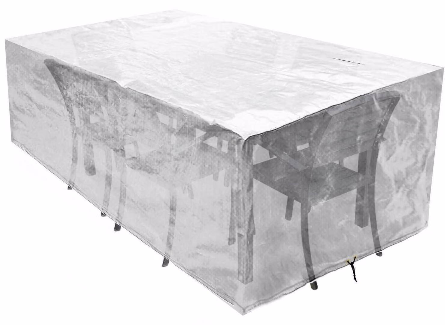 Copertura impermeabile e traspirante in polietilene per mobili da giardino, forma rettangolare, dimensioni 170x95x70 cm, trasparente