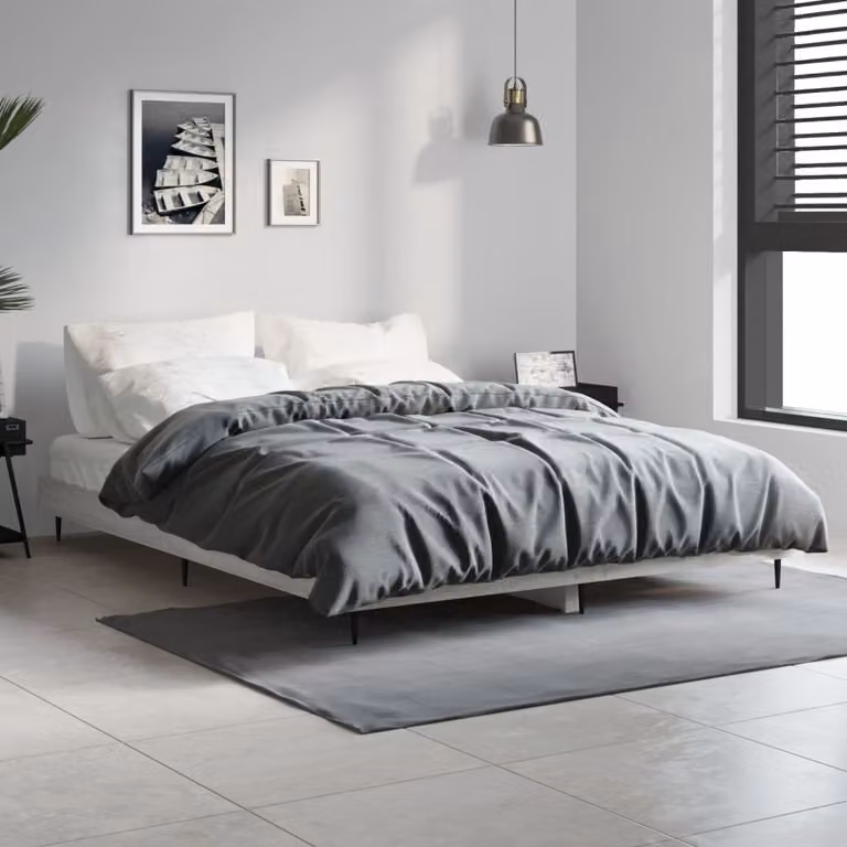 The Living Store Rete da letto Grey Sonoma 140x190 cm Materiale a base di legno