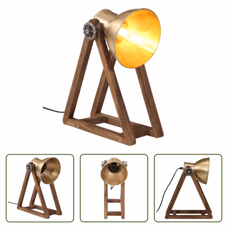 The Living Store Lampada da scrivania 25 W ottone anticato 30x17x40 cm E27