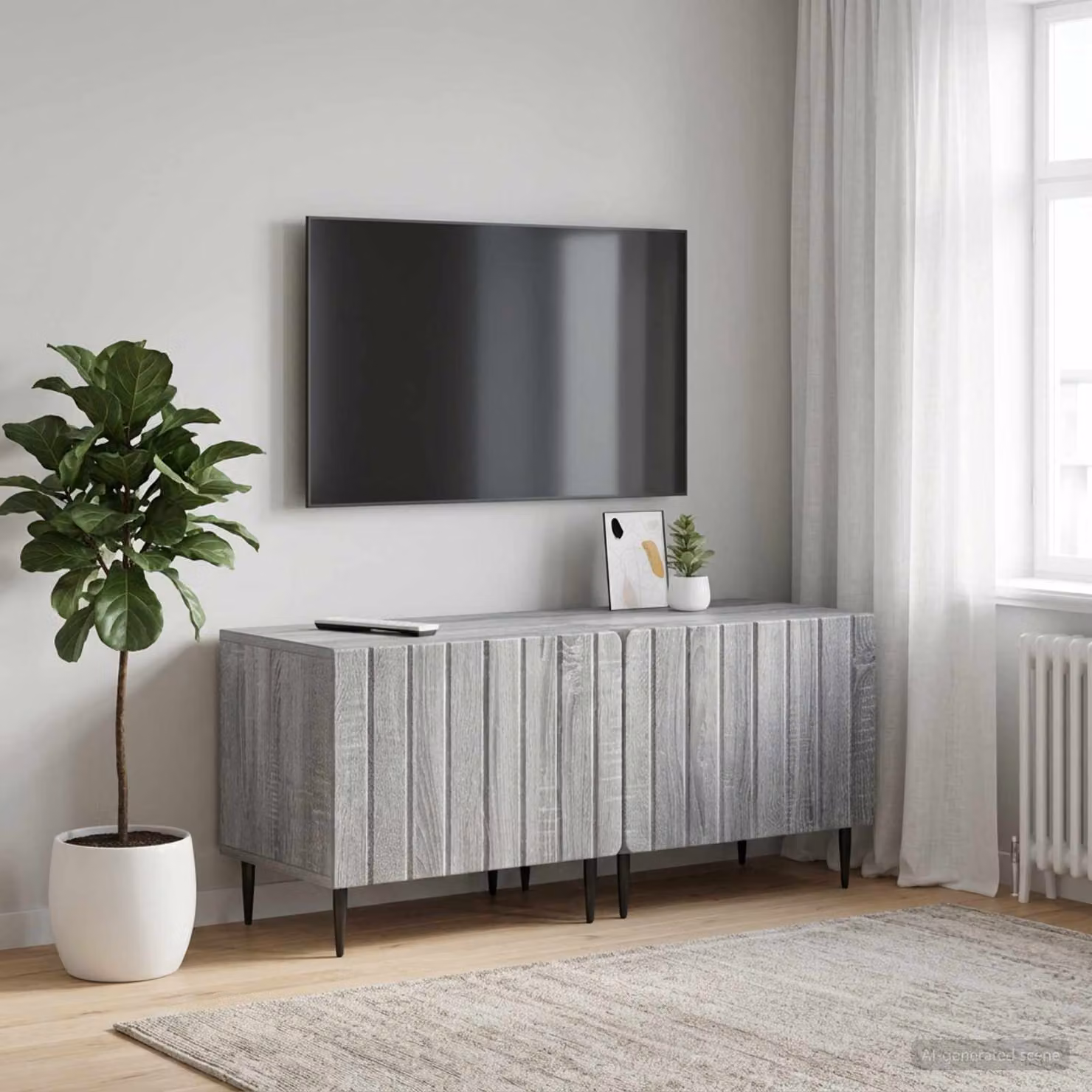 Mobile TV vidaXL moderno in legno ingegnerizzato color Sonoma grigio per soggiorno