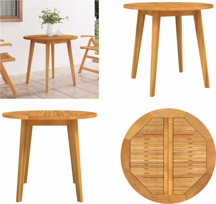 vidaXL Tavolo da giardino Ø85x75 cm in legno massiccio di acacia - Tavolo da giardino - Tavoli da giardino - Tavolo da esterno - Tavolo da esterno