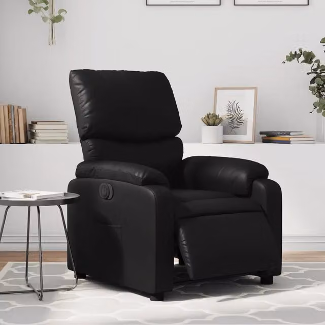 Poltrona Reclinabile Elettrica Nera in Similpelle 3204872