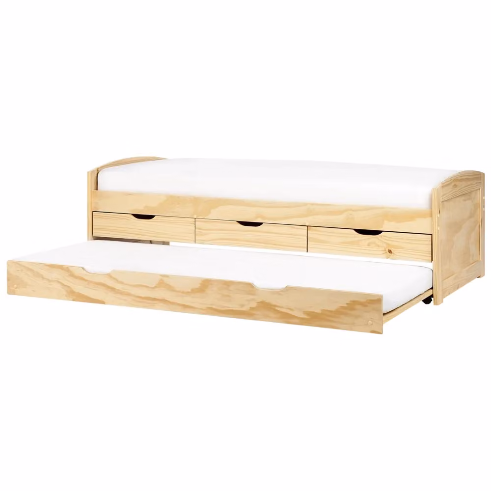 Letto estraibile per bambini BELIANI in legno di pino chiaro con cassetti di stoccaggio, misura singola 90 x 200 cm – 2