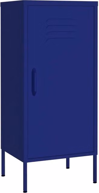 Mobile contenitore HELLOSHOP26 in acciaio blu navy con 2 ripiani regolabili per sala da pranzo, L: 42,5 cm, P: 35 cm, H: 101,5 cm – 1