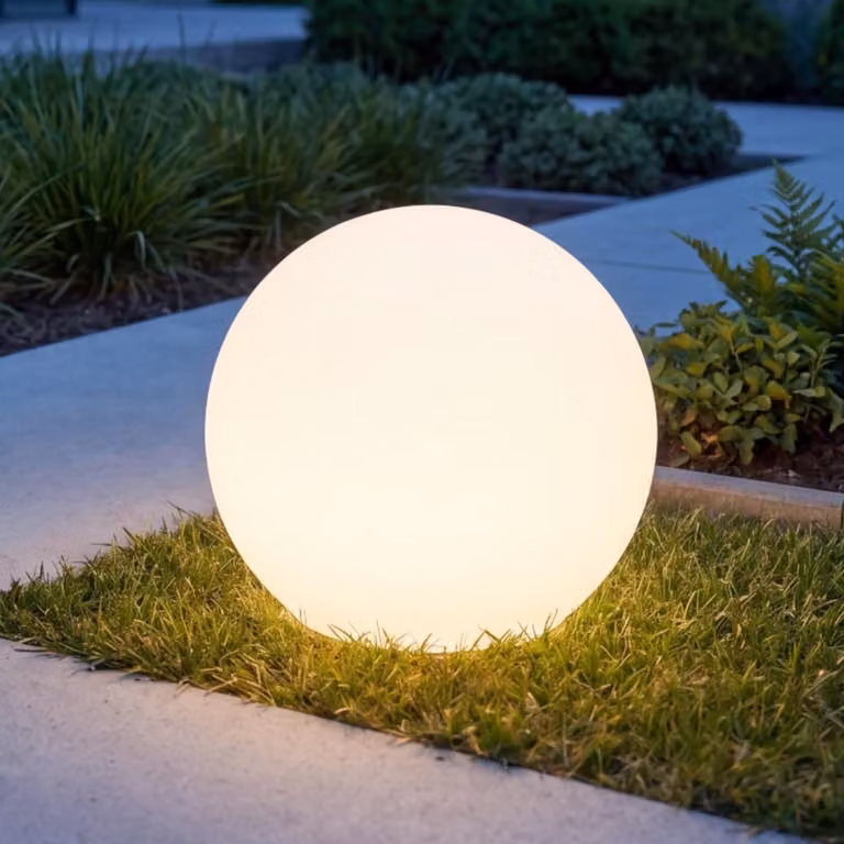 Luce sferica con cavo a spina bianco IP65 incl. E27 LED 2700 K bianco caldo Ø 40 cm luce rotonda sentiero terrazza luce esterna giardino