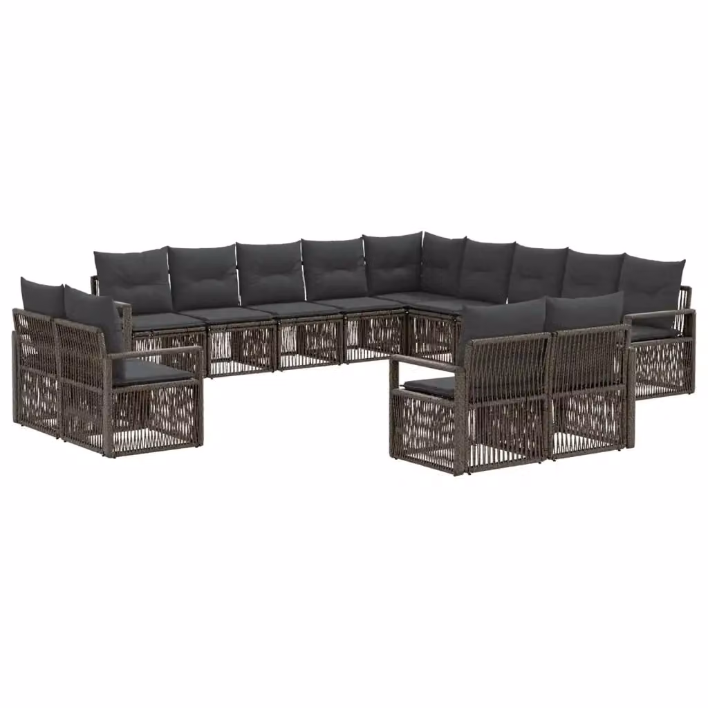Set Divano da Giardino a L vidaXL in Polyrattan Grigio con Cuscini e Struttura in Acciaio – 2