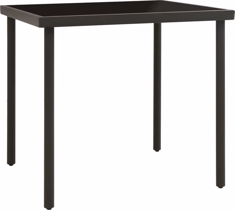 vidaXL Tavolo da pranzo da giardino antracite 80x80x72 cm in vetro e acciaio