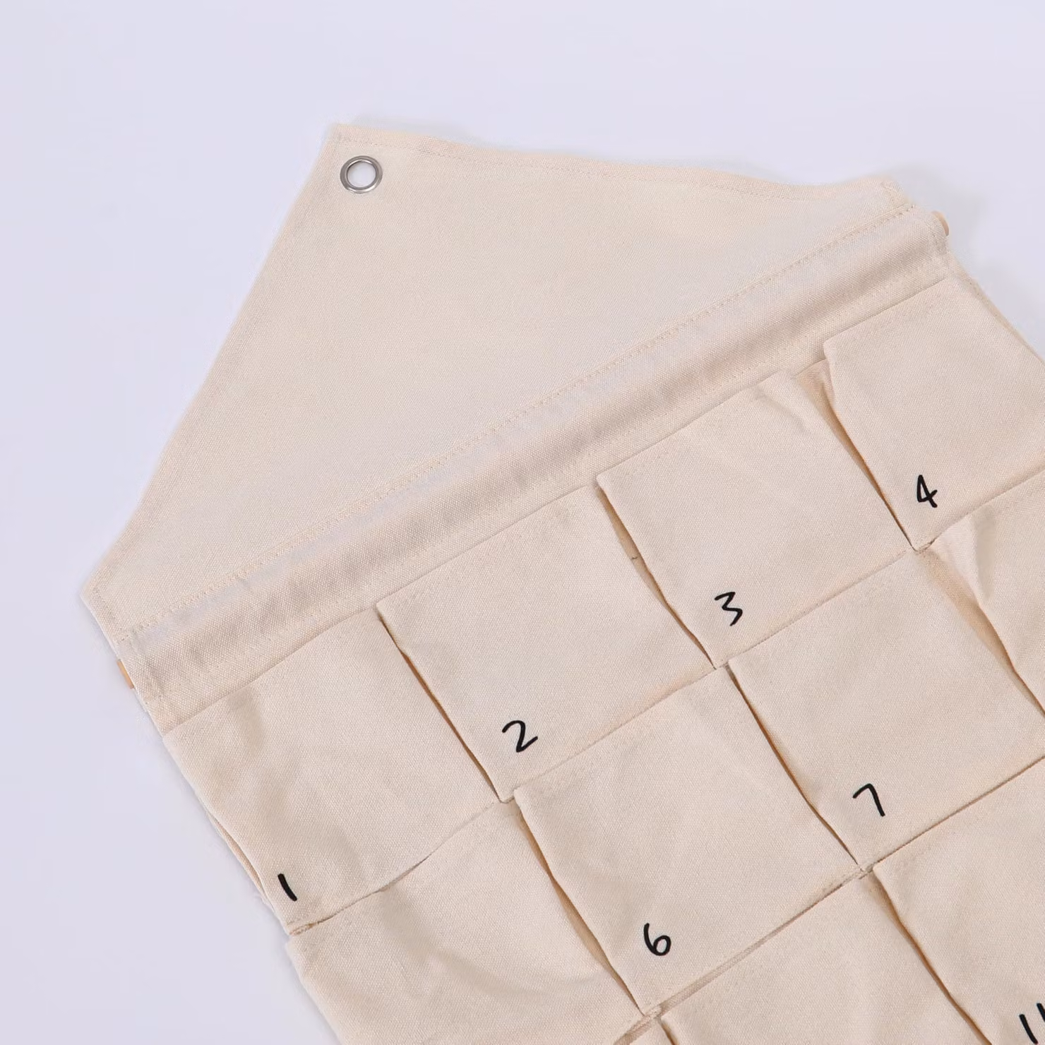 Calendario dell'Avvento con tasche in tessuto, 24 tasche numerate, da riempire autonomamente. Calendario da parete a tema natalizio