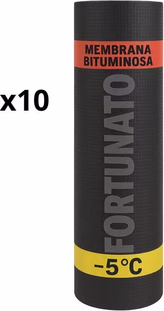 Membrana bituminosa impermeabilizzante Casasciutta nera, 10 rotoli da 1x10 m (4 kg/mq), resistente fino a -5°C