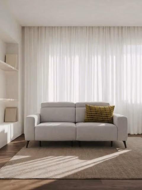 Divano 3,5 posti Calary Kenay Home colore perla con funzione letto e cuscini inclusi