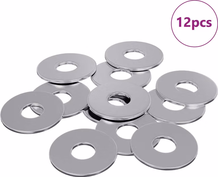 Rondelle 12 pcs Argento 18 x 18 x 1,2 mm Ferro