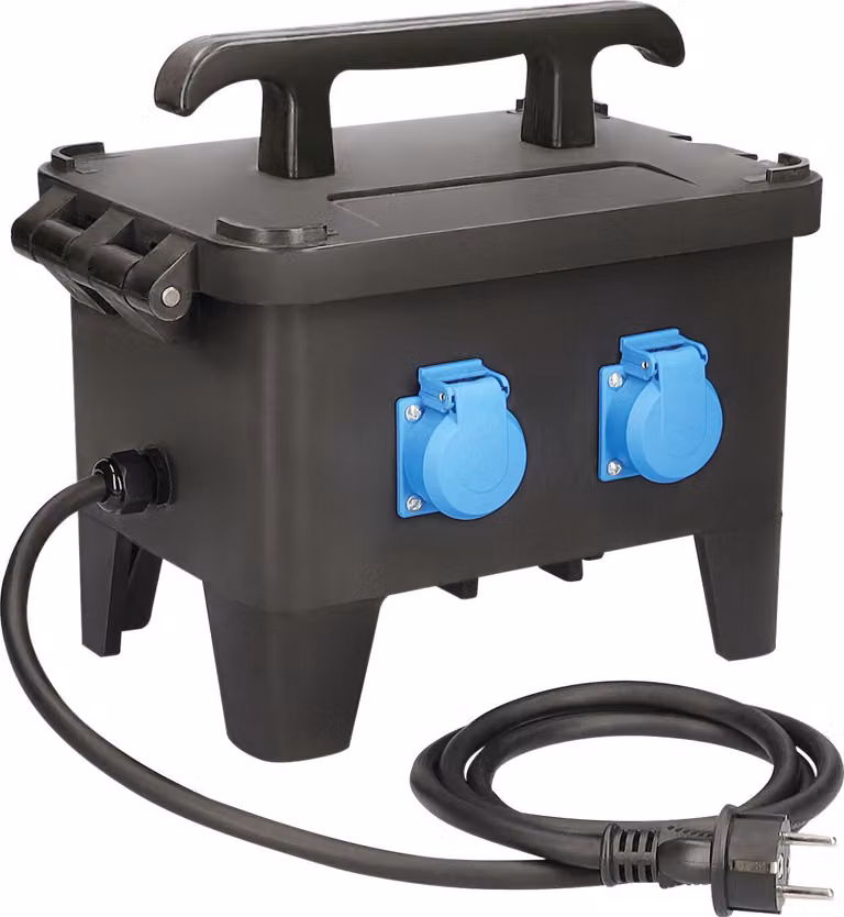 as-Schwabe Centralina di distribuzione elettrica da cantiere Schuko 230 V 16 A con 4 prese Schuko 230 V 16 A IP44