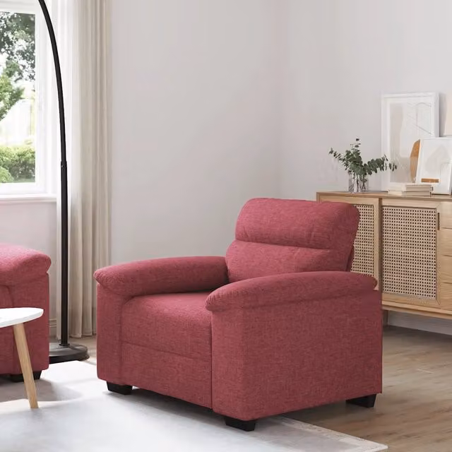Poltrona Lounge moderna vidaXL in tessuto rosso con braccioli L/P/H: 100 x 81 x 84 cm