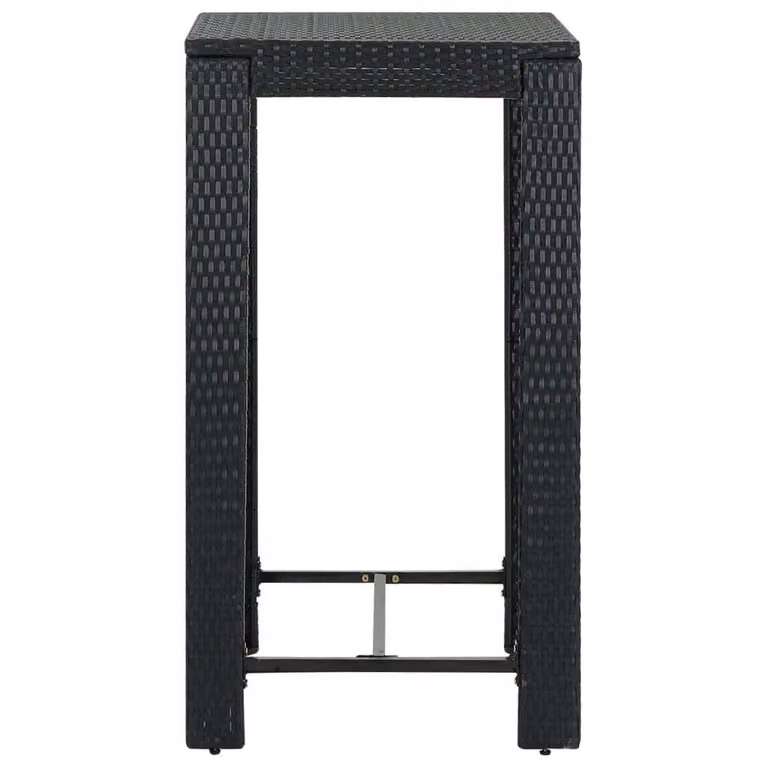 Tavolo da Bar da Giardino Nero 60,5x60,5x110,5 cm Polyrattan
